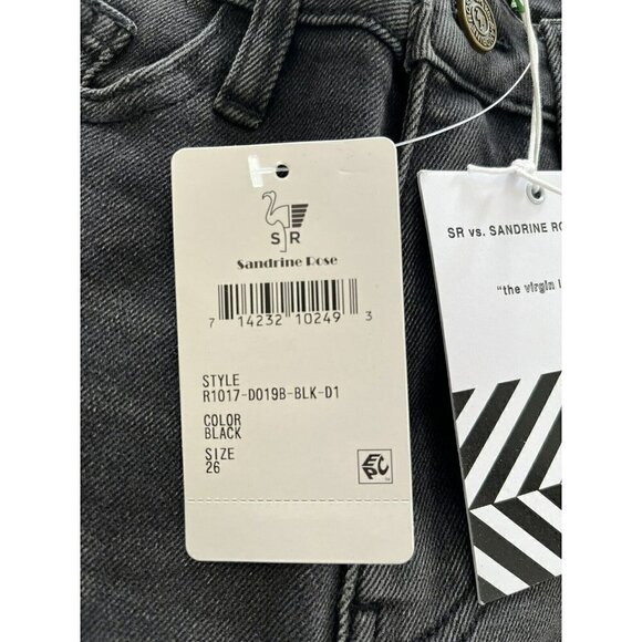 Free People x Sandrine Rose Women's Sz 26 Black Distressed Wide Flare Je… - Picture 4 of 10